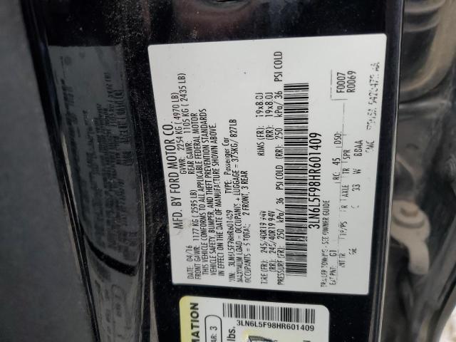 3LN6L5F98HR601409 - 2017 LINCOLN MKZ RESERVE Schwarz Foto 13