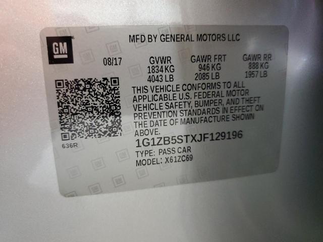 1G1ZB5STXJF129196 - 2018 CHEVROLET MALIBU LS فضي صورة 13