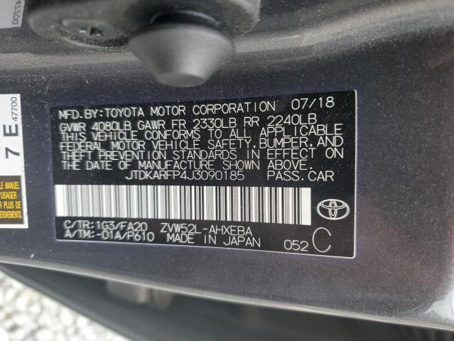 JTDKARFP4J3090185 - 2018 TOYOTA PRIUS PRIM 灰色 照片 12