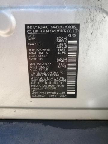 KNMAT2MT4FP536977 - 2015 NISSAN ROGUE S ვერცხლისფერი ფოტო 14