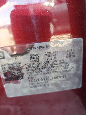 1G1ZD5ST9LF067643 - 2020 CHEVROLET MALIBU LT RED photo 12