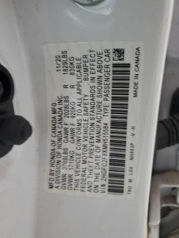 2HGFC2F8XMH515584 - 2021 HONDA CIVIC SPORT Білий фото 12