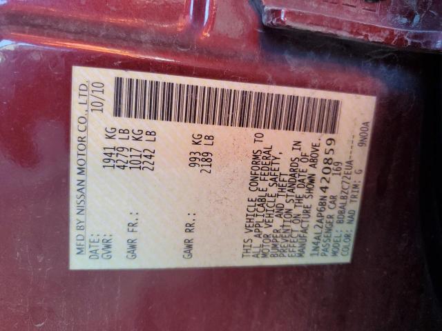1N4AL2AP6BN420859 - 2011 NISSAN ALTIMA BASE BURGUNDY photo 13