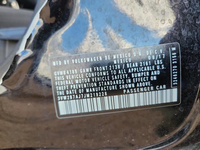 3VW2B7AJ7JM219228 - 2018 VOLKSWAGEN JETTA S შავი ფოტო 12