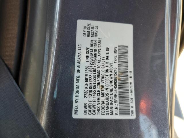 5FNRL6H59KB015246 - 2019 HONDA ODYSSEY EX Մոխրագույն լուսանկար 13