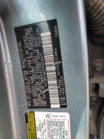 4T1BE46K37U626974 - 2007 TOYOTA CAMRY CE 绿色 照片 12