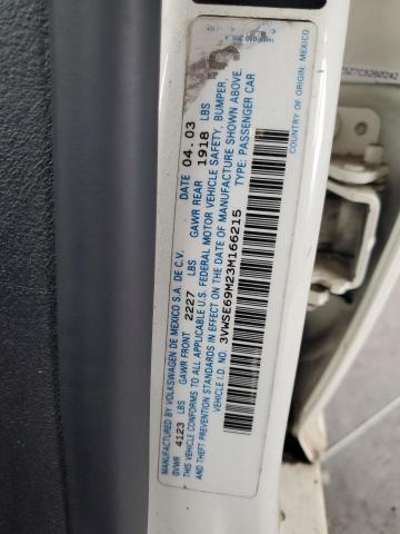 3VWSE69M23M166215 - 2003 VOLKSWAGEN JETTA GLS თეთრი ფოტო 12