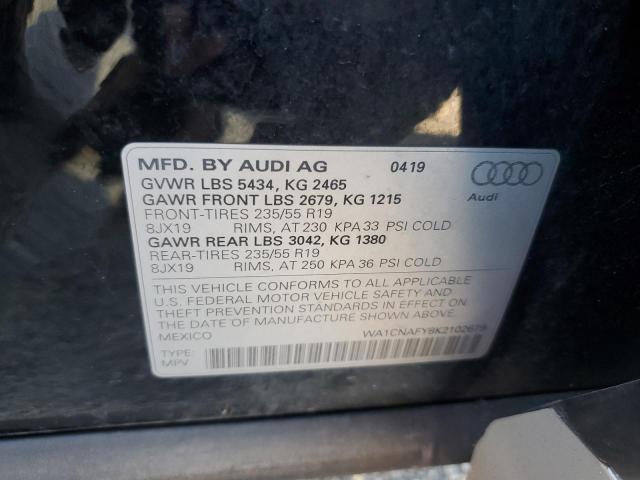 WA1CNAFY8K2102679 - 2019 AUDI Q5 PRESTIGE BLACK photo 13