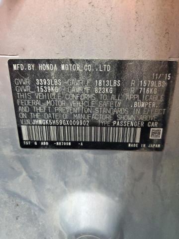 JHMGK5H59GX009902 - 2016 HONDA FIT LX SILVER photo 12