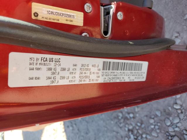 1C4NJCBA3FD250618 - 2015 JEEP COMPASS SPORT Կարմիր լուսանկար 13