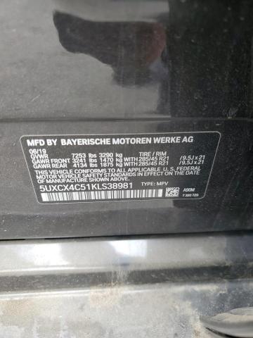 5UXCX4C51KLS38981 - 2019 BMW X7 XDRIVE50I გრაფიტი ფოტო 14