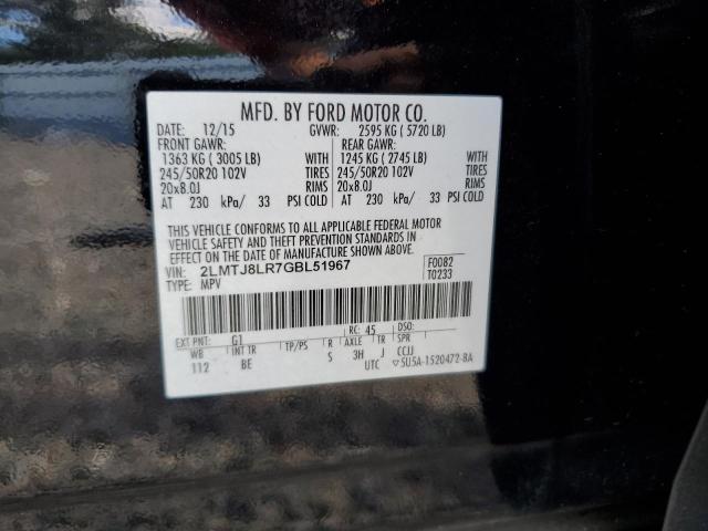 2LMTJ8LR7GBL51967 - 2016 LINCOLN MKX RESERVE 黑色 照片 13