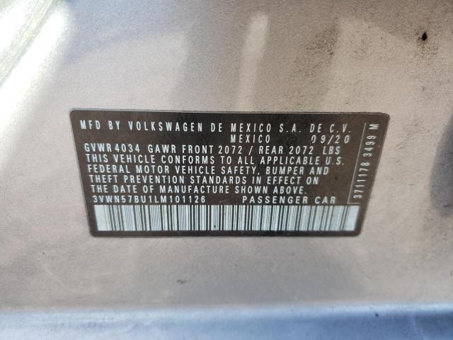 3VWN57BU1LM101126 - 2020 VOLKSWAGEN JETTA S SILVER photo 13
