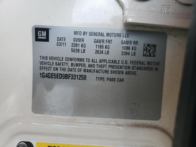 1G4GE5ED9BF331258 - 2011 BUICK LACROSSE CXS CREAM photo 12