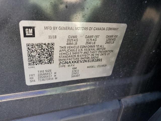 2GNAXKEV2K6191891 - 2019 CHEVROLET EQUINOX LT Grau Foto 13