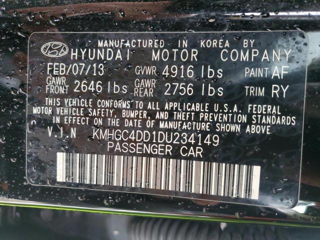 KMHGC4DD1DU234149 - 2013 HYUNDAI GENESIS 3.8L 黑色 照片 12