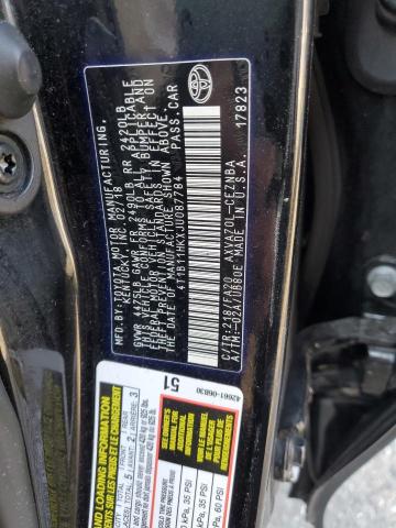 4T1B11HKXJU087784 - 2018 TOYOTA CAMRY L BLACK photo 12