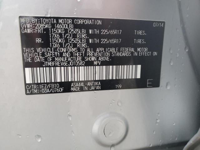 JTMBFREV6EJ010582 - 2014 TOYOTA RAV4 LE SILVER photo 13