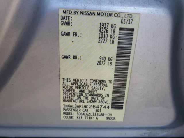 1N4AL3AP5HC264744 - 2017 NISSAN ALTIMA 2.5 SILVER photo 12