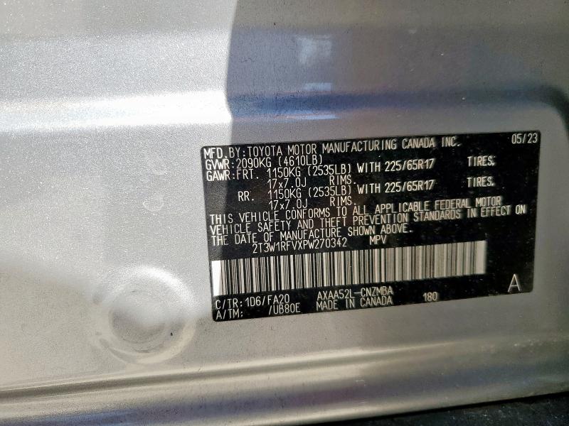 2T3W1RFVXPW270342 - 2023 TOYOTA RAV4 XLE ვერცხლისფერი ფოტო 14