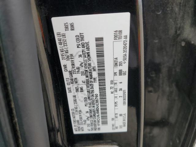 1FMCU9J98DUC86760 - 2013 FORD ESCAPE TITANIUM BLACK photo 12