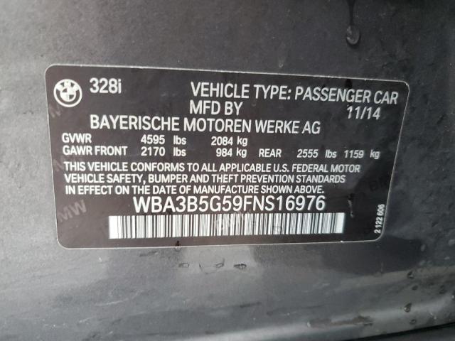 WBA3B5G59FNS16976 - 2015 BMW 328 XI SULEV GRAY photo 12