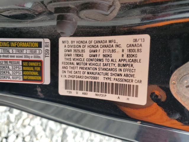 2HGFG4A51DH705691 - 2013 HONDA CIVIC SI Սև լուսանկար 13