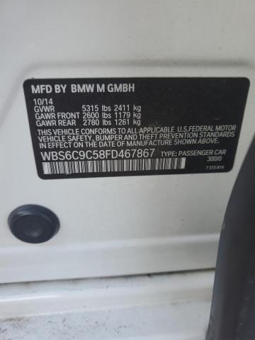 WBS6C9C58FD467867 - 2015 BMW M6 GRAN COUPE WHITE photo 12