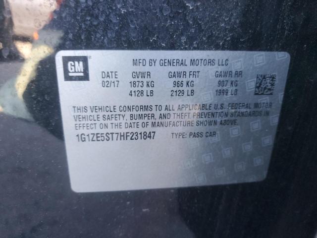 1G1ZE5ST7HF231847 - 2017 CHEVROLET MALIBU LT BLACK photo 12