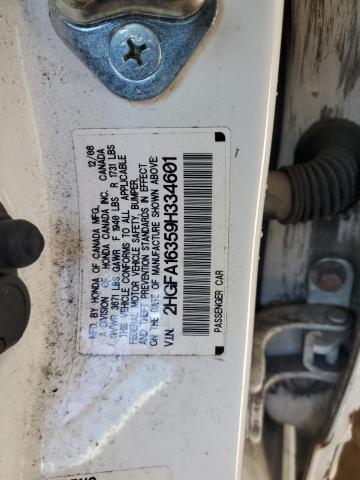 2HGFA16359H334601 - 2009 HONDA CIVIC VP WHITE photo 12