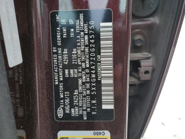 5XXGM4A72DG245750 - 2013 KIA OPTIMA LX Bənövşəyi foto 13