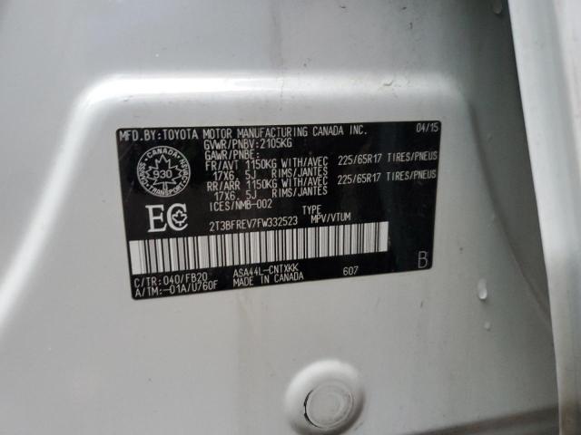 2T3BFREV7FW332523 - 2015 TOYOTA RAV4 LE Ақ фото 13