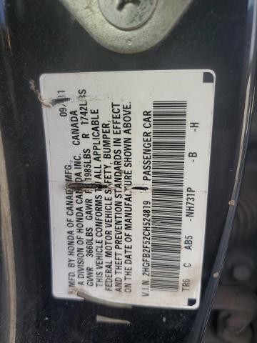 2HGFB2F52CH524819 - 2012 HONDA CIVIC LX Qara foto 12