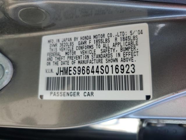 JHMES96644S016923 - 2004 HONDA CIVIC HYBRID GRAY photo 12