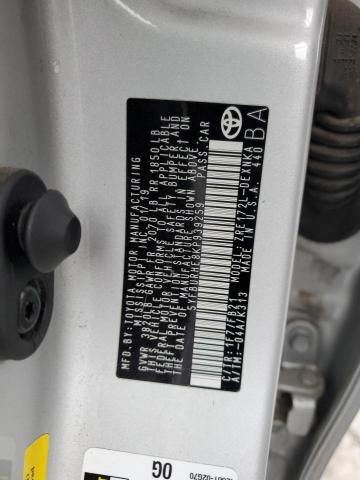 5YFBURHE8KP939259 - 2019 TOYOTA COROLLA L SILVER photo 12