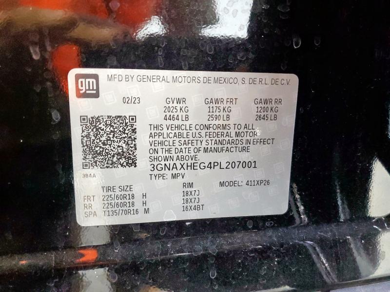 3GNAXHEG4PL207001 - 2023 CHEVROLET EQUINOX LS შავი ფოტო 13