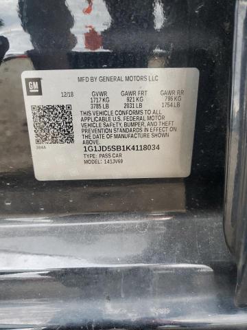 1G1JD5SB1K4118034 - 2019 CHEVROLET SONIC LT Qara foto 12