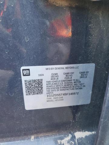 1G1ZD5ST4SF145972 - 2025 CHEVROLET MALIBU LT შავი ფოტო 13