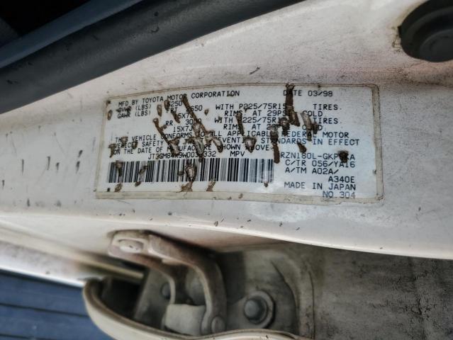 JT3GM84R9W0030332 - 1998 TOYOTA 4RUNNER WHITE photo 13