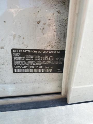 5UXZV4C53D0E11780 - 2013 BMW X5 XDRIVE35I Սպիտակ լուսանկար 13