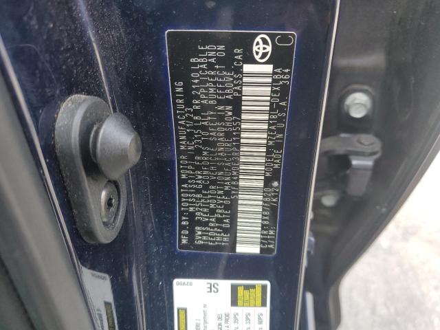 5YFB4MDE3RP111557 - 2024 TOYOTA COROLLA LE BLUE photo 12