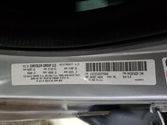 1C3CDZCG6DN725646 - 2013 DODGE AVENGER SXT SILVER photo 13