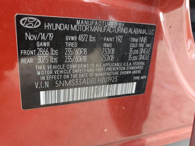 5NMS33AD0LH201923 - 2020 HYUNDAI SANTA FE SEL 橙色 照片 14