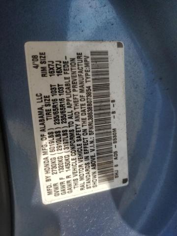 5FNRL38638B073854 - 2008 HONDA ODYSSEY EXL Bleu photo 13
