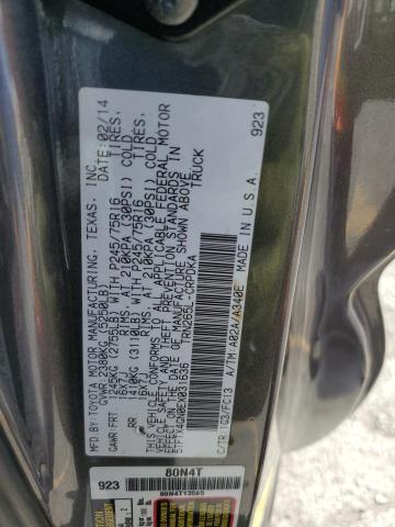 5TFTX4GN0EX031636 - 2014 TOYOTA TACOMA PRERUNNER ACCESS CAB GRAY photo 12