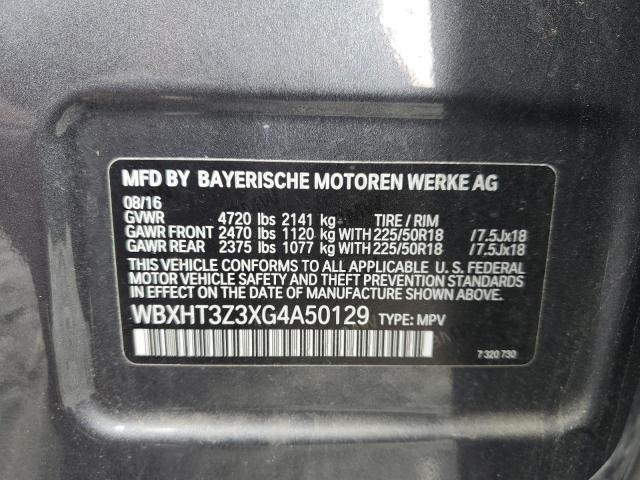 WBXHT3Z3XG4A50129 - 2016 BMW X1 XDRIVE28I GRAY photo 13