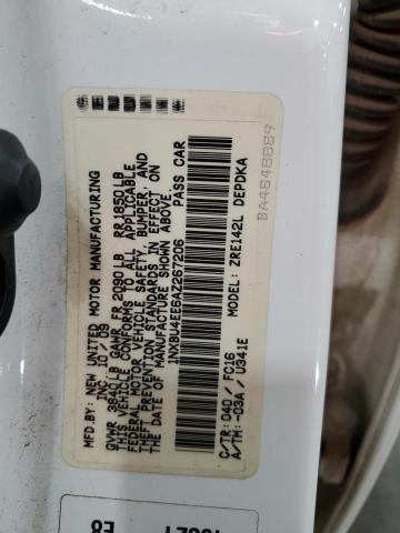 1NXBU4EE6AZ267206 - 2010 TOYOTA COROLLA BASE Սպիտակ լուսանկար 12