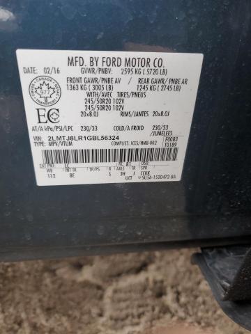 2LMTJ8LR1GBL56324 - 2016 LINCOLN MKX RESERVE BLUE photo 13