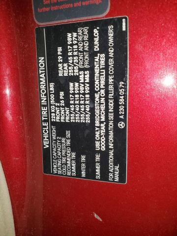 WDBSK75F35F102923 - 2005 MERCEDES-BENZ SL 500 RED photo 13