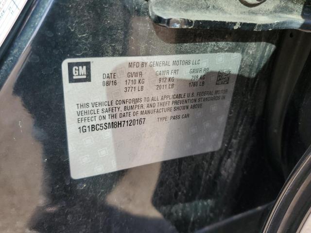 1G1BC5SM8H7120167 - 2017 CHEVROLET CRUZE LS BLACK photo 12